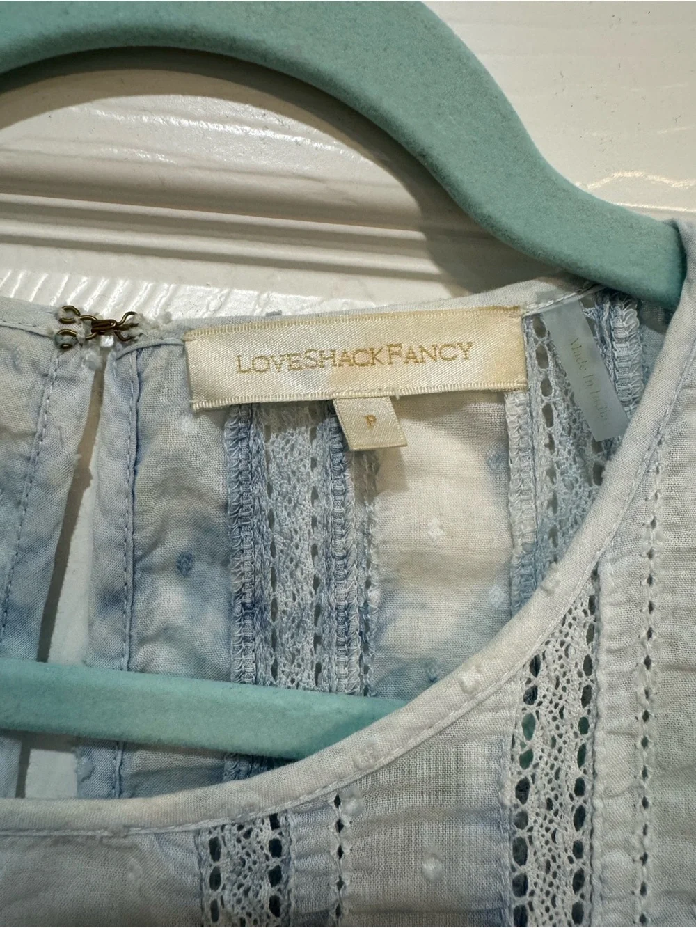 LoveShackFancy Blue Ruffle Dress - Picture 3 of 4